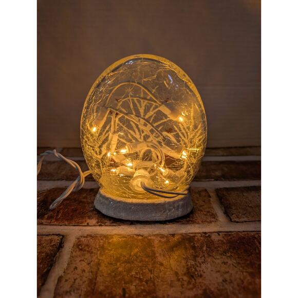 Stony Creek Decorative Lighted Glass Red Barns Cardinals Snow 5.5” Oval Globe - Picture 4 of 8